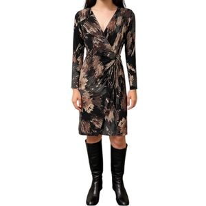 Veronica M Multi Color Faux Wrap Dress Size S